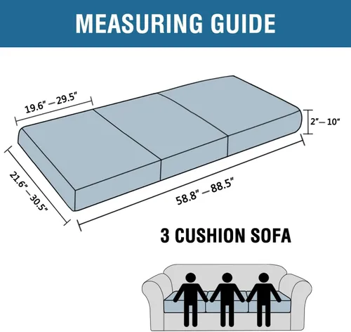 Miniatura 3 de H.VERSAILTEX Fundas de cojín de asiento individuales superelásticas, fundas para sofá, juegos de fundas para sofá, tela de sarga gruesa con textura