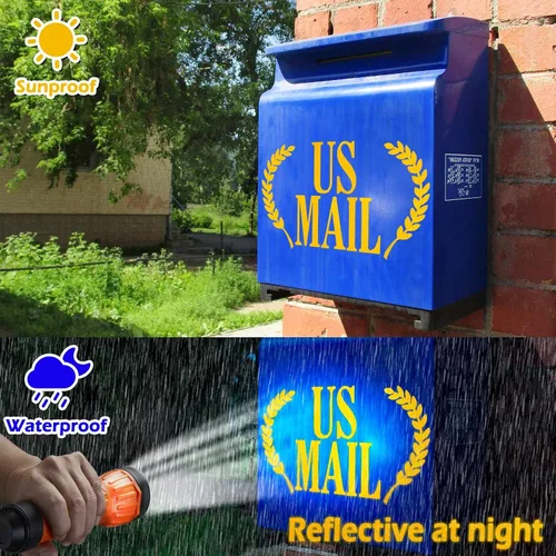 Miniatura 4 de Seloom 4" Calcomanías reflectantes para números de buzón y letras para exterior, adhesivas, números de buzón 4 juegos (0-9), letras 2 juegos (A-Z)