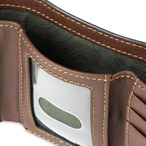 Miniatura 5 de Levi's Billetera triple para hombre, elegante y delgada, incluye ventana de identificación y tarjetero de crédito