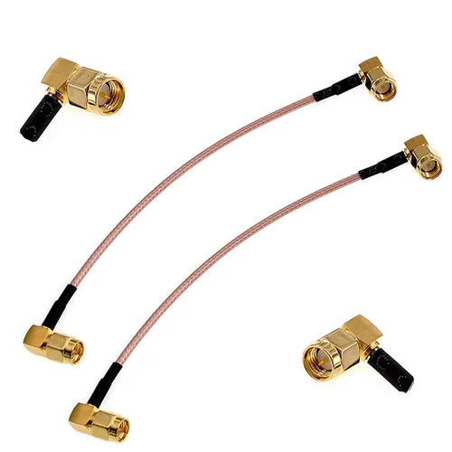 Miniatura 2 de 2 unids 3.3 ft/39.3 "SMA macho en ángulo recto a SMA macho extensión de ángulo recto RG316 cable coaxial puente ideal para transmisión de señal