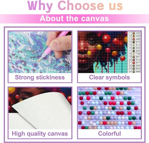 Miniatura 3 de Hermosos kits de pintura de diamantes de imitación para adultos, 5D DIY redondo de punto de cruz, bordado de diamantes de imitación de cristal