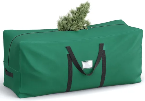 Miniatura 10 de SONGMICS Bolsa de almacenamiento para árbol de Navidad, contenedor de almacenamiento para árbol de festividades, hasta 7.5 pies, bolsa para soporte