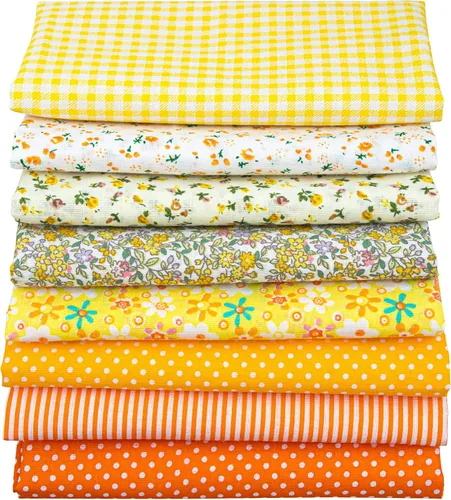 Miniatura 10 de Aubliss Paquete de 8 piezas de tela gruesa 100% algodón, 20 x 20 pulgadas, tela de algodón precortada para patchwork, costura, acolchado, Dinosaurio