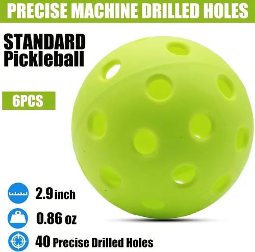 Miniatura 2 de Magicorange Pickleball Balls, 40 Holes Outdoor Pickleballs, High Elasticity & Durable Pickle Balls for All Style Pickleball Paddles Verde