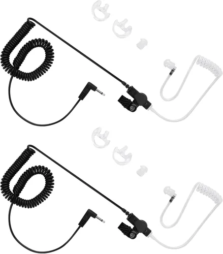 Auriculares de radio de 2 vías de 0.138 in receptor/escucha solo auriculares de vigilancia con tubo de bobina acústica transparente Kit de audio