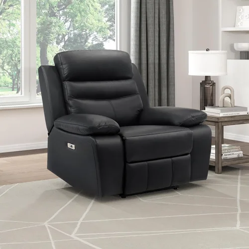 Miniatura 14 de Lexicon Silla Reclinable para Sala de Estar de Combinación de Cuero, Asientos para Cine en Casa, Sillón Reclinable Pegado a la Pared, Sillón Azul