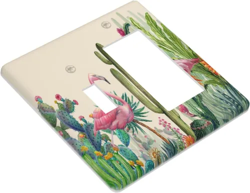Miniatura 554 de Cubiertas de placa de pared de 3 gang con interruptor de luz de triple palanca, en negro y dorado con esplendor de oro rosa, estampado floral
