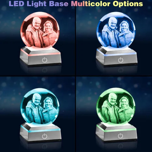 Miniatura 8 de Foto de cristal 3D personalizada: recuerdo grabado personalizado para el día del padre, regalo único de aniversario de cumpleaños para papá, mujer