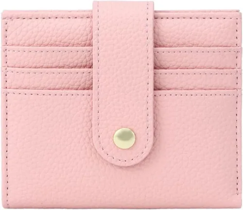 Miniatura 26 de Carteras de cuero para mujer con bloqueo RFID, billetera delgada, plegable, tarjetero con cremallera, bolsillo para monedas, ventana