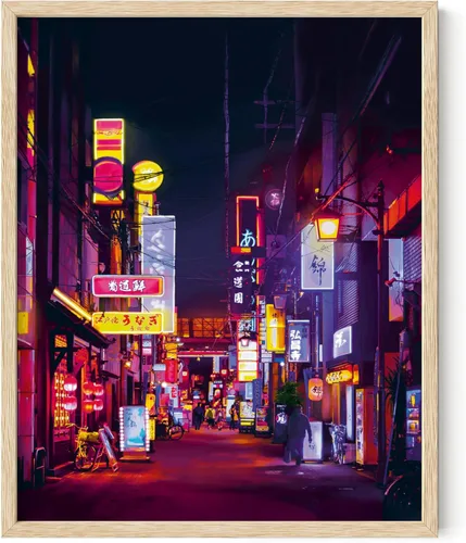 Miniatura 63 de HAUS AND HUES Póster de Tokio, arte de pared de neón de anime japonés, decoración urbana de luces de ciudad de Tokio, póster genial de Cyberpunk