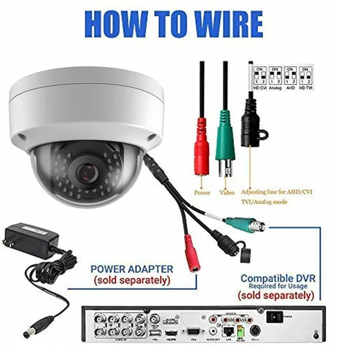 Miniatura 6 de Real HD 4MP Analógica coaxial domo TVI CVI cámara de vigilancia de seguridad CCTV, 2.8mm 100° ángulo de visión amplia, 65 pies visión nocturna IR