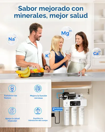 Miniatura 5 de Waterdrop Filtro de agua de ósmosis inversa de remineralización T3-M certificado NSF/ANSI 372, sistema de ósmosis inversa de 9 etapas, sistema