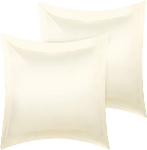 Miniatura 15 de PiccoCasa Paquete de 2 fundas de almohada de satén para cabello y piel, fundas de almohada Euro Sham suaves y sedosas Oxford con cierre de sobre
