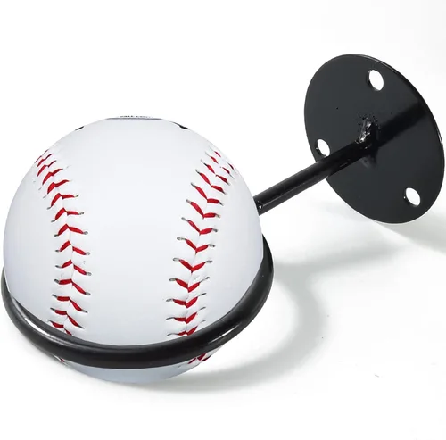Miniatura 4 de NSBELL Soporte para recuerdos de exhibición de béisbol, 3 piezas, soporte de pared resistente para coleccionables, acero