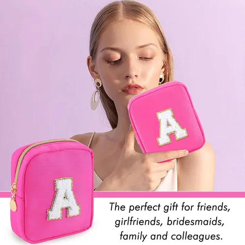 Miniatura 5 de Mini bolsa de maquillaje para bolso, bolsa de felpilla pequeña de nailon, bolsa de cosméticos de viaje, bolsa organizadora de artículos de tocador