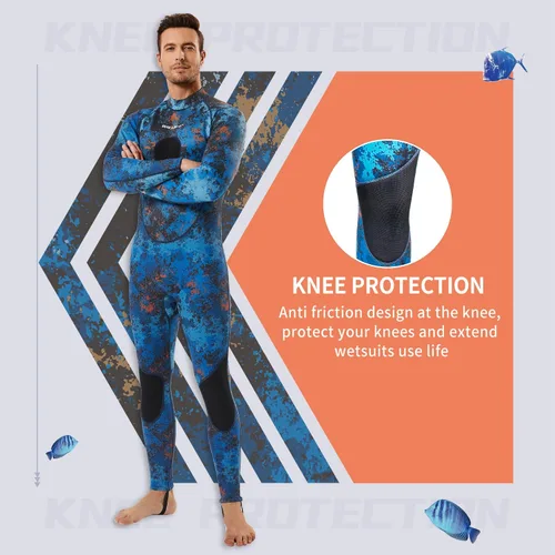 Miniatura 3 de Seaskin Traje de neopreno de pesca submarina para hombre, 0.069 pulgadas y 0.118 pulgadas de neopreno de cuerpo completo para buceo y natación