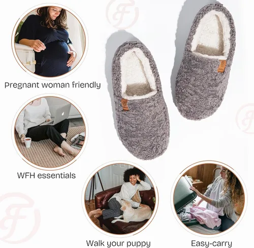 Miniatura 5 de EverFoams Pantuflas completas de espuma viscoelástica de oveja para mujer