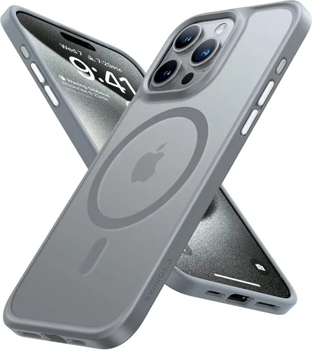 Miniatura 19 de TORRAS Funda ultra magnética para iPhone 15 Pro, [probada en 3 caídas de grado militar] [compatible con MagSafe], a prueba de golpes, translúcida