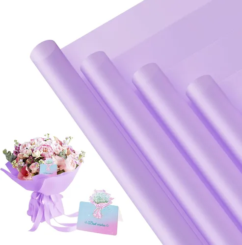 Miniatura 8 de REAXYZNN 20 hojas de papel de regalo de flores, papel de regalo floral impermeable con tarjetas para manualidades de bricolaje, suministros de Blanco