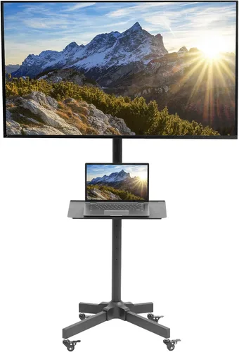Vivo Carrito móvil para TV para pantallas de 13 a 60 pulgadas hasta 55 libras, LCD LED OLED 4K Paneles planos y curvos inteligentes, soporte rodante