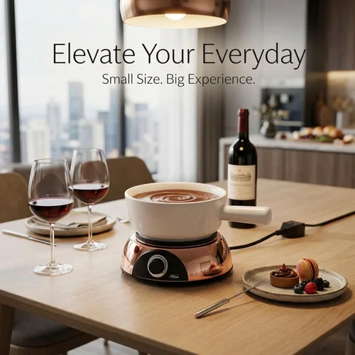 Miniatura 8 de Artestia Olla eléctrica para fondue de 2 cuartos de galón para carne, olla de cerámica de 1500 W con temperatura ajustable, 6 tenedores de fondue