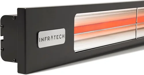 Miniatura 2 de Infratech SL4024B Slim Line - Calentador de patio de un solo elemento de 4,000 vatios, acabado a elegir: placa frontal de acero inoxidable con borde
