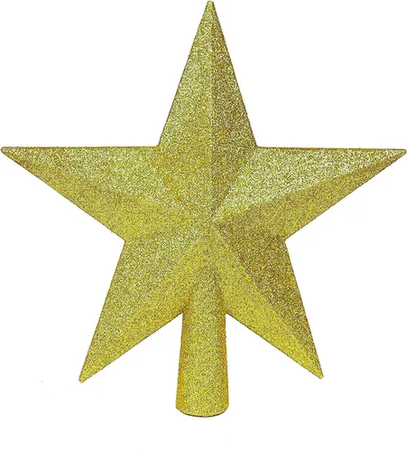 Miniatura 41 de YYCRAFT Adorno de Estrella con Purpurina para la Punta del Árbol Decoración Navideña - 6 Pulgadas, Rojo