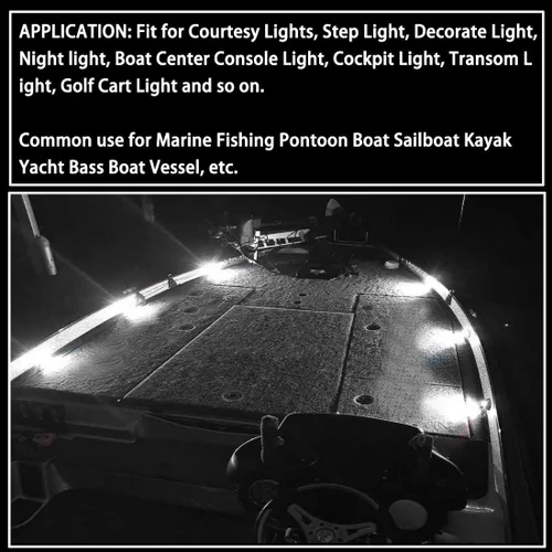 Miniatura 6 de Shangyuan Luces marinas: 6 luces interiores LED impermeables para yate, barco de pesca, kayak y más, 12 V Blanco