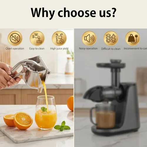 Miniatura 4 de Exprimidor manual de hierro fundido resistente, exprimidor de jugo de frutas de acero inoxidable para limón y naranja, exprimidor de prensa