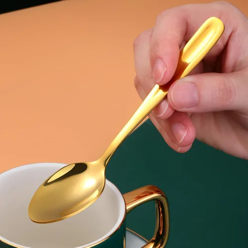 Miniatura 8 de 8 Pieces Dessert Spoons Teaspoons Small Coffee Spoons Espresso Spoons, 5.5 Inch (black)
