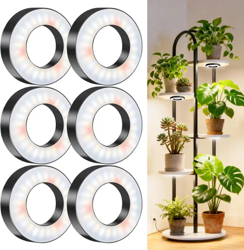 Miniatura 8 de Wiaxulay Luces de cultivo para plantas de interior, 48 luces LED de espectro completo, lámpara de cultivo debajo del gabinete con temporizador