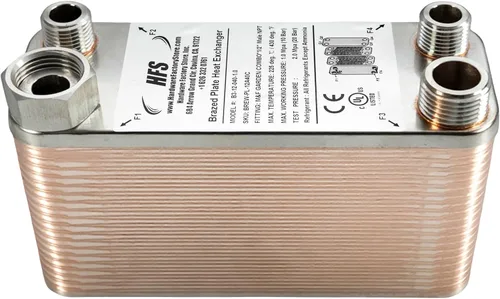 Miniatura 6 de HFS (R) Intercambiador de calor de acero inoxidable 304 de 40 placas de cerveza casera, 7.5 x 2.9 pulgadas, M&F GARDEN COMBO x 1/2 pulgada macho