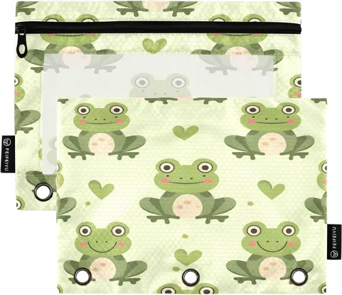 Miniatura 9 de Linda bolsa de lápices de bailarina para carpeta de 3 anillos, 2 bolsas para lápices con cremallera, estuche transparente con cremallera para Ballet