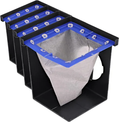 Miniatura 8 de NDS 1211G* Rejilla de drenaje cuadrada para lavabo, diseño de diamante, se adapta a drenaje de lavabo de 12 pulgadas, elevadores y adaptador de Negro