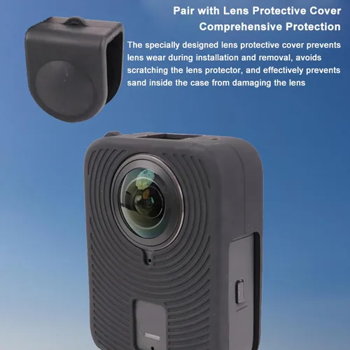 Miniatura 6 de Funda protectora de silicona para DJI OSMO 360 Action Camera Soft All-Round Cover Shell con protector abierto lateral de la batería, accesorios