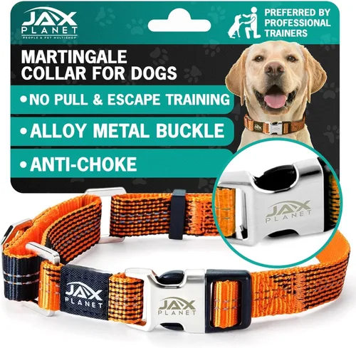 Miniatura 13 de Collar Martingale para perros, collar de entrenamiento para perros sin tirones y antideslizante, nailon resistente para caminar activamente, hebilla