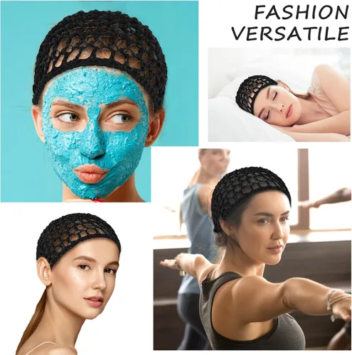 Miniatura 3 de Mozeat Lens Paquete de 3 redes para el cabello para dormir, malla de ganchillo, red de pelo de rayón