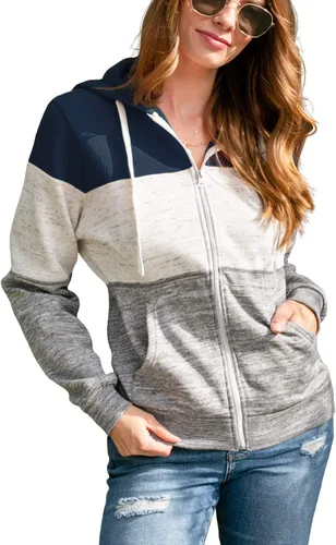Miniatura 5 de DOUBLJU - Chaqueta ligera y delgada con capucha y cierre de cremallera para mujer, disponible en talla extragrande