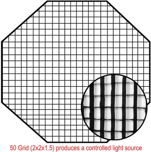 Miniatura 4 de Fotodiox Pro 48" Octagon Softbox PLUS cuadrícula (Eggcrate) para Studio Luz estroboscópica/flash con difusor suave y dedicado, speedring