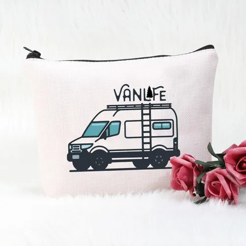 Miniatura 5 de POFULL Bolsa de cosméticos Camper Life, regalo para viajeros, amantes de la naturaleza, regalo para amantes de la caravana, regalo para entusiastas