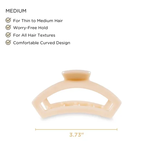 Miniatura 3 de TELETIES - Pinza para cabello media abierta - Para cabello de fino a medianamente grueso - Agarre fuerte, dientes flexibles, diseño de recorte