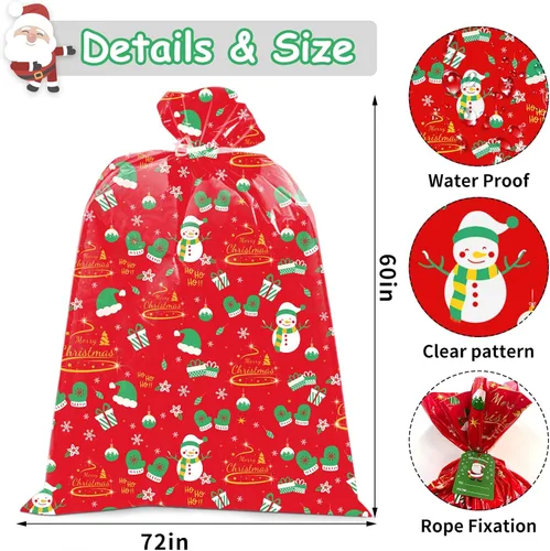 Miniatura 6 de Bolsas de regalo de Navidad extra grandes de HYmoso, 2 piezas de bolsas de regalo para bicicletas jumbo para regalos gigantes enormes de Navidad