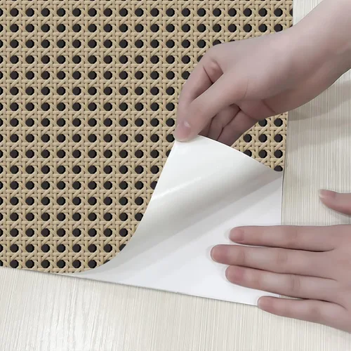 Miniatura 8 de Papel tapiz de ratán para despegar y pegar para muebles de dormitorio, papel extraíble para decoración de pared, 17.7 x 236 pulgadas, 29 pies