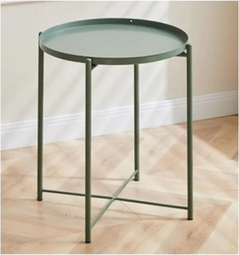 Miniatura 10 de Mesa auxiliar de Sode pequeña, mesa auxiliar para sala de estar, mesa auxiliar de metal, mesa auxiliar redonda, sofá, mesa auxiliar redonda, sala