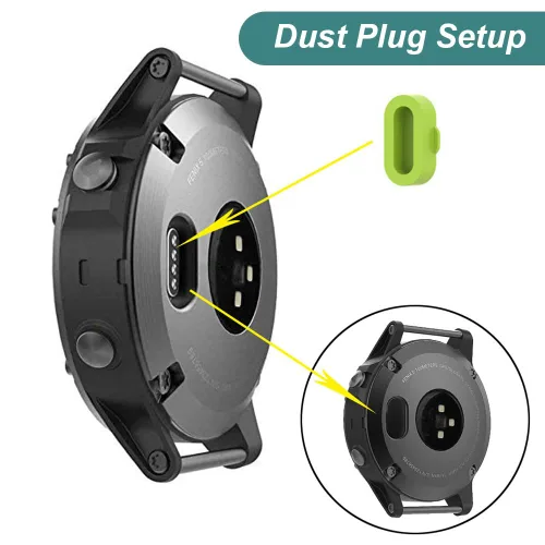 Miniatura 6 de Kissmart Cargador para Garmin Instinct 3 2 2S 2X, cable de carga USB de repuesto más un protector de puerto de carga de silicona verde, enchufe