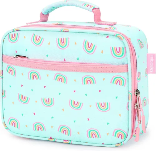 Miniatura 15 de mibasies Lonchera infantil para niñas, bolsa de almuerzo aislada y reutilizable para la escuela, preescolar, jardín de infantes, fresas surtidas