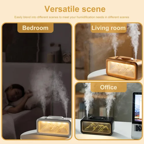 Miniatura 3 de Humidificador de doble pulverización, 20.3 fl oz, pequeño humidificador silencioso de niebla fría para plantas, dormitorio, oficina, hogar