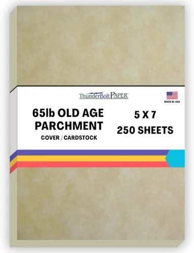 Miniatura 10 de 50 hojas de papel de cubierta de pergamino de la vejez de 65 libras, hojas de colores con peso de cartulina 8.5 x 11 pulgadas, tamaño de carta