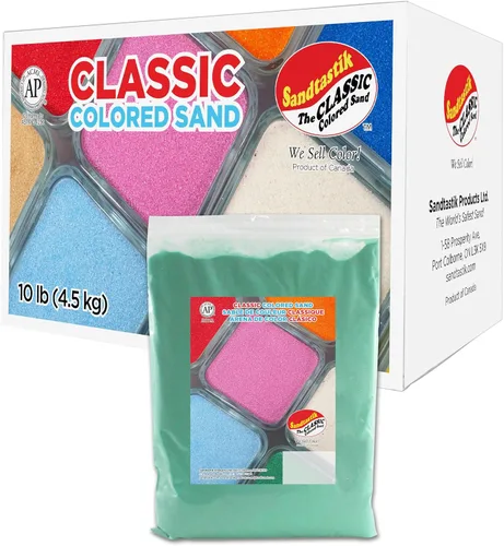 Miniatura 21 de Sandtastik Arena blanca de color clásico: caja a granel de 10 libras de arena de grano fino vibrante para artes y manualidades, botellas de arena