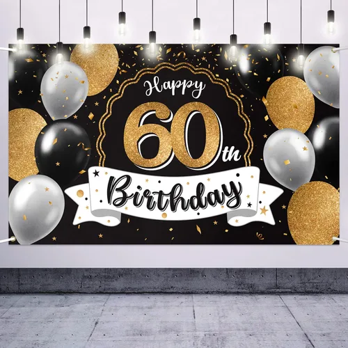 Miniatura 16 de Decoración de feliz cumpleaños número 100, globo negro y dorado número 100, cartel de fondo grande de cumpleaños – Decoración de fiesta